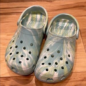 CROCS Kids Sandals - Blue and Green Swirl